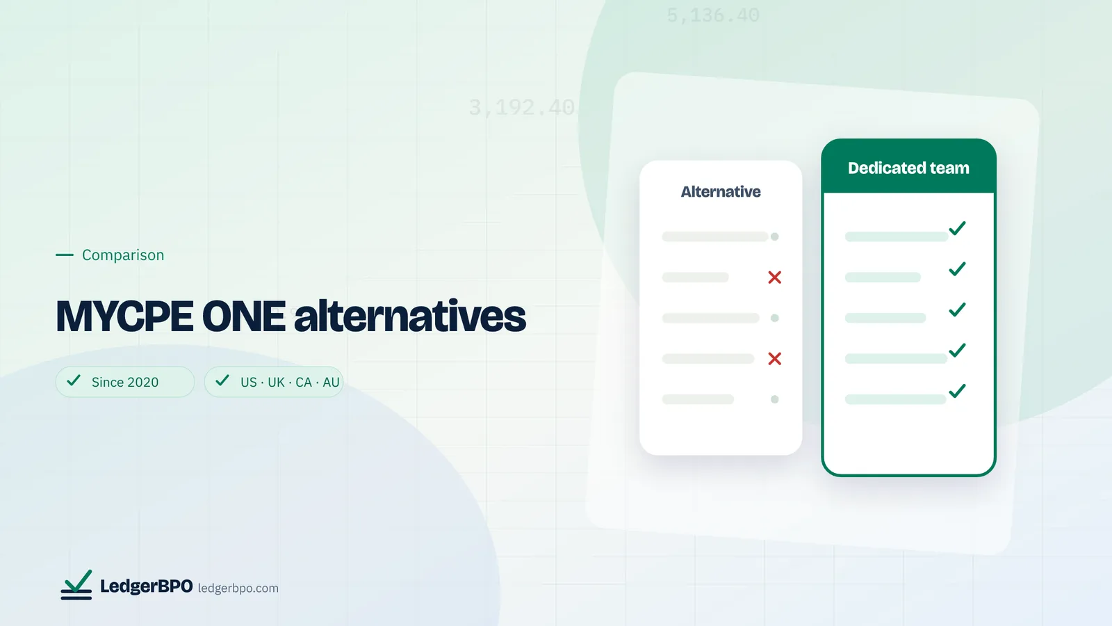 MYCPE ONE alternatives: LedgerBPO cover graphic