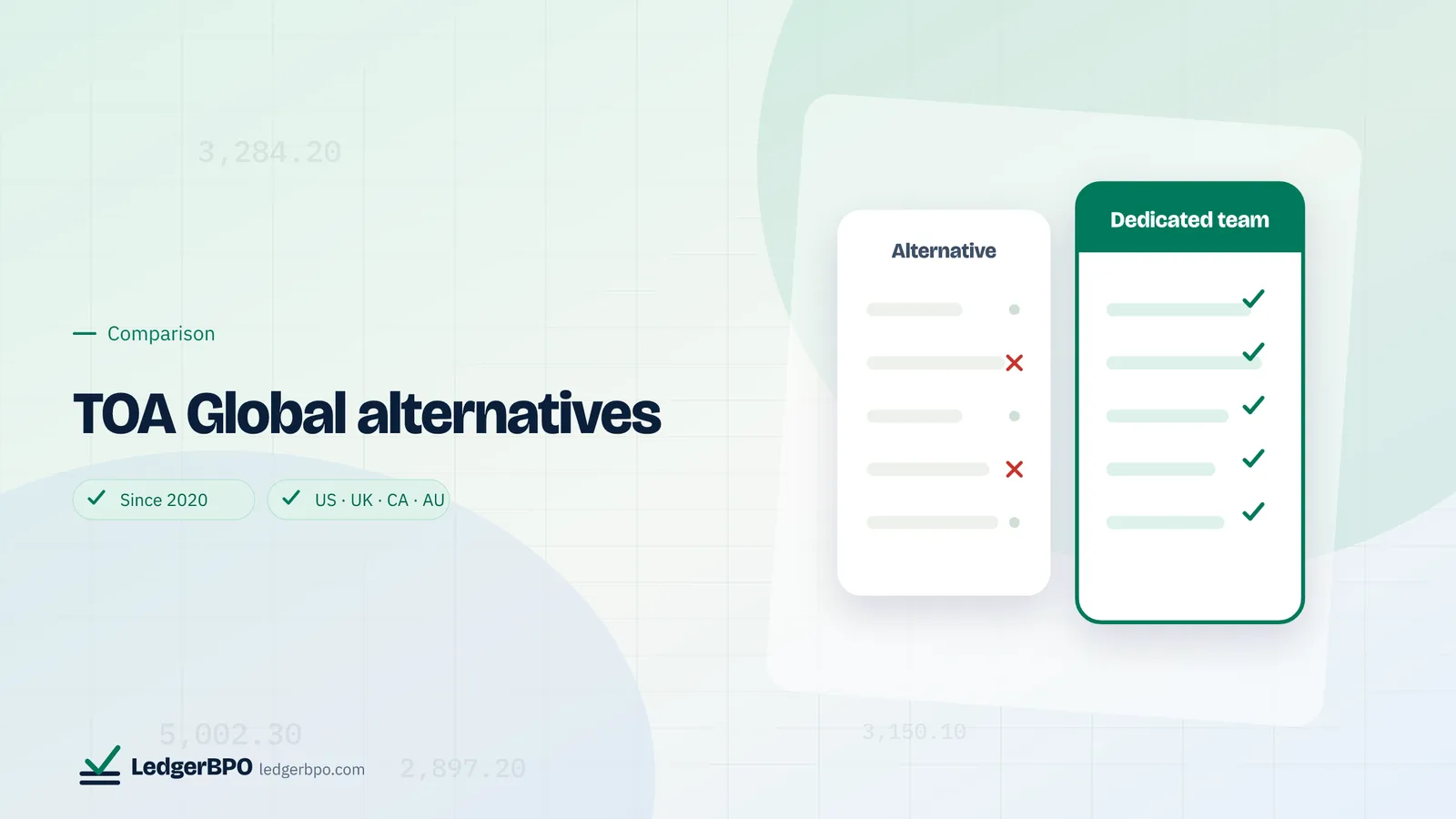 TOA Global alternatives: LedgerBPO cover graphic